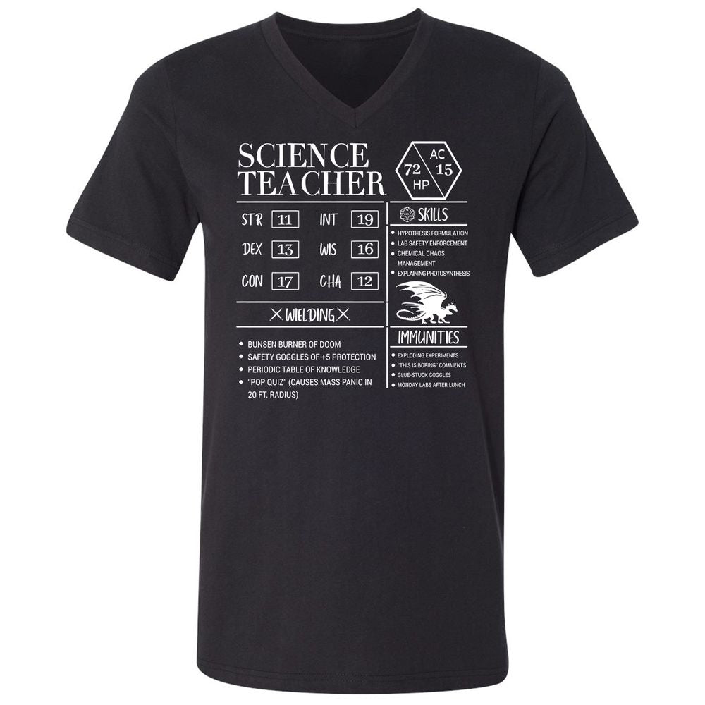 Science Teacher New Unisex V-Neck T-Shirt - Black - 1
