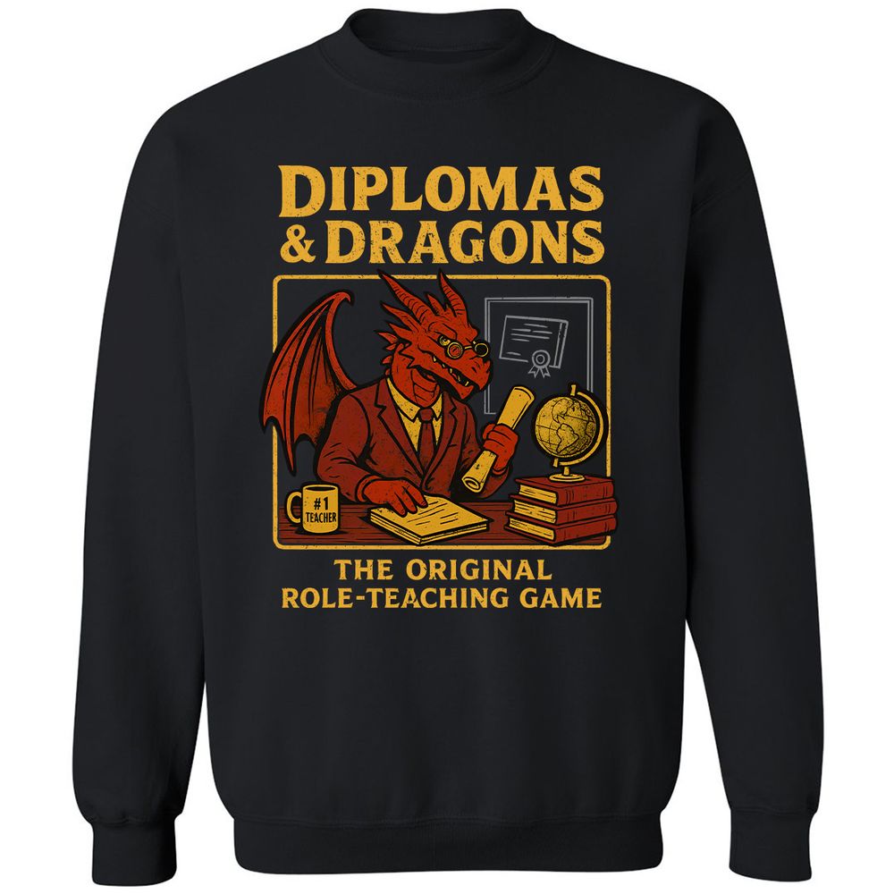 Diplomas & Dragons Classic Unisex Sweatshirt - Black - 1
