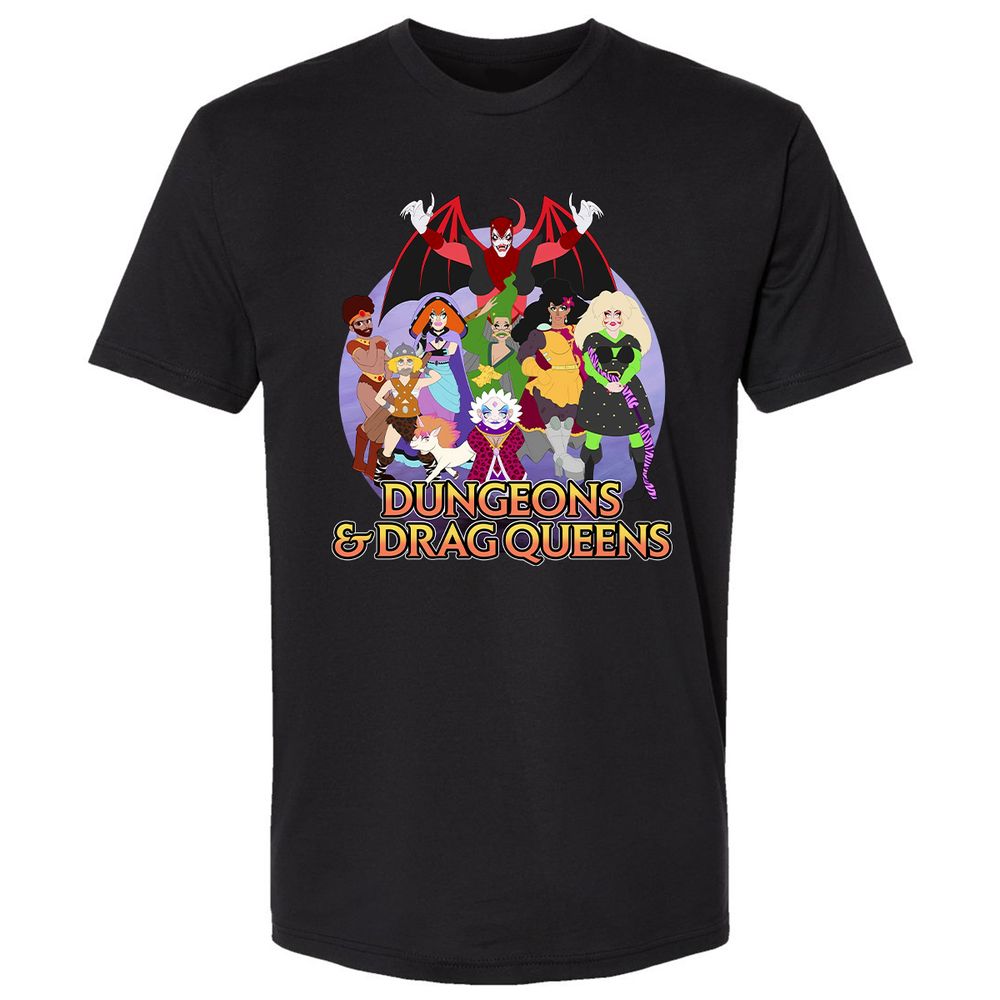 Dungeons n Drag Queens Cartoon Premium Unisex T-Shirt - Black - 1