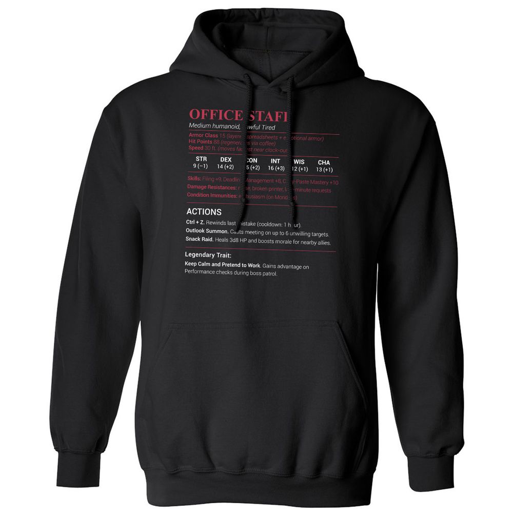 Office Staff Classic Unisex Hoodie - Black - 1