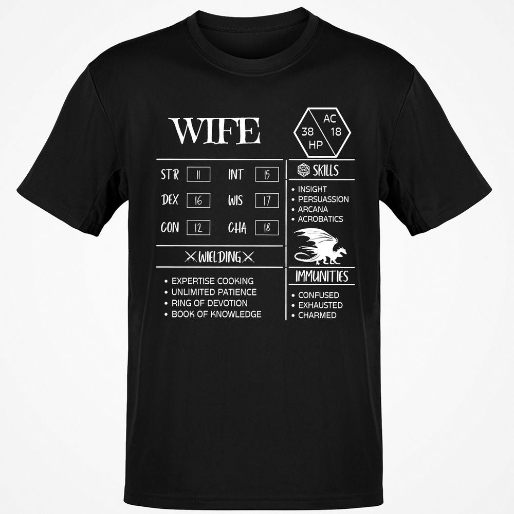 Wife Stats 2 Classic Unisex T-Shirt - Black - 1