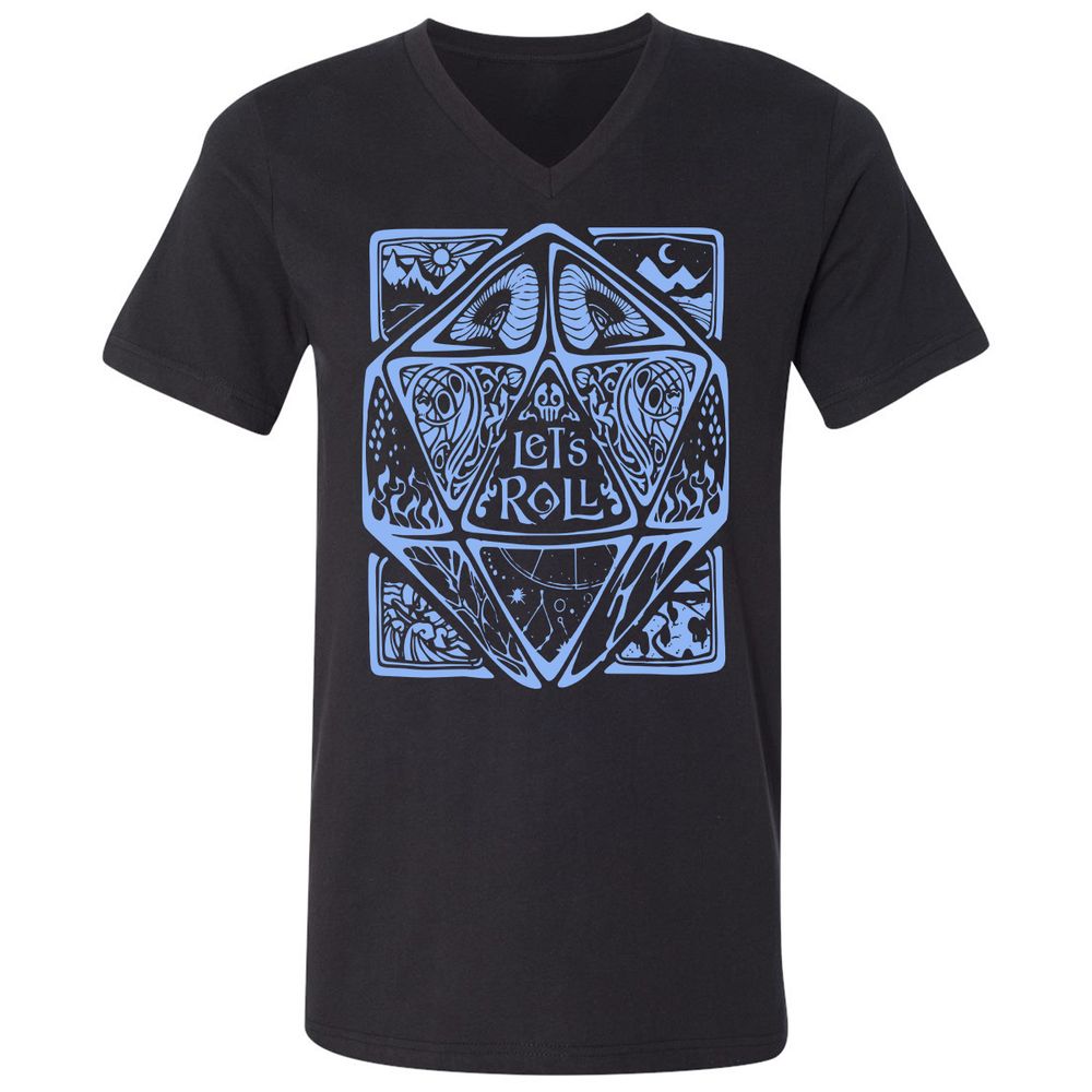 Let's Roll Unisex V-Neck T-Shirt - Black - 1
