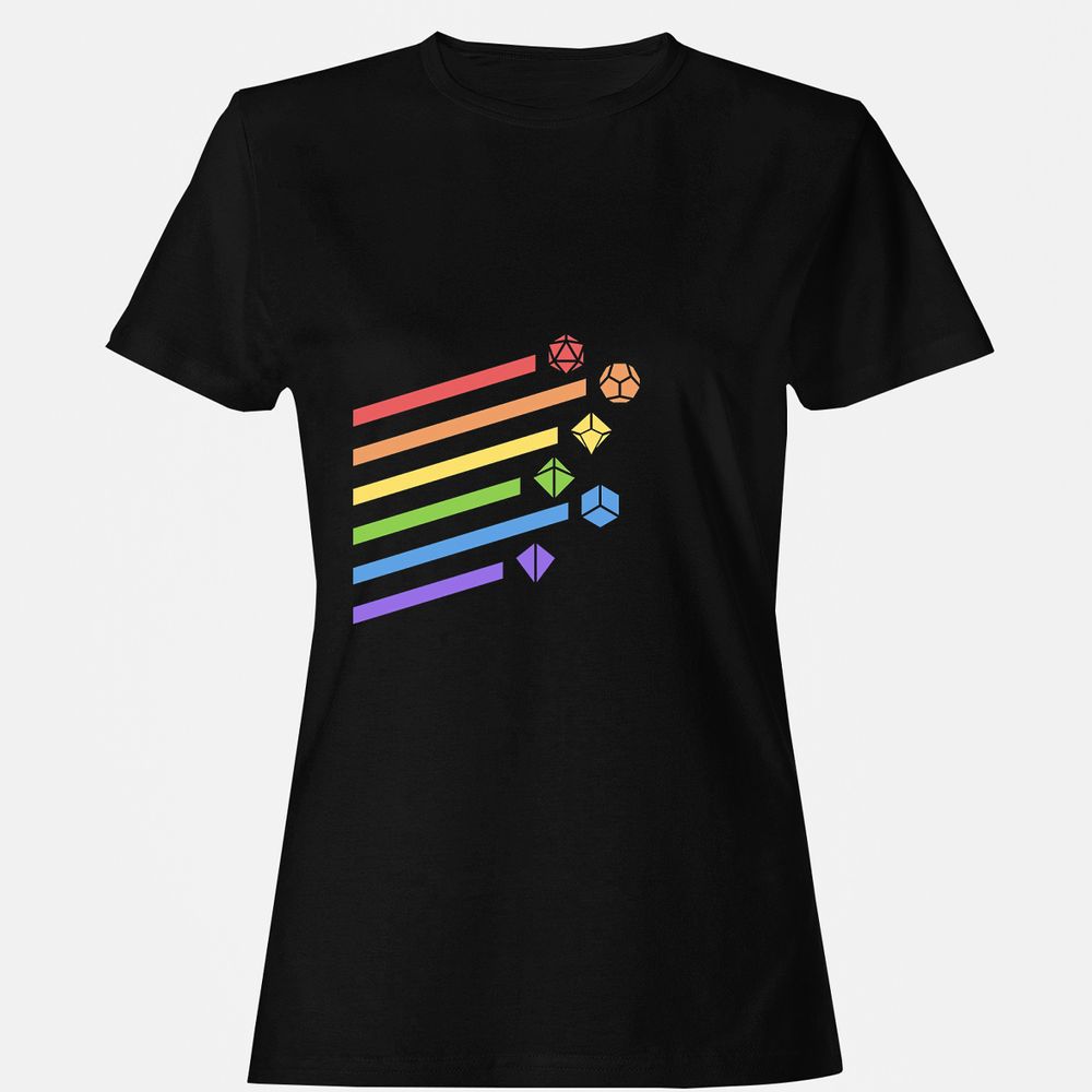 Rainbow Dice Set Women's T-Shirt - Black - 1