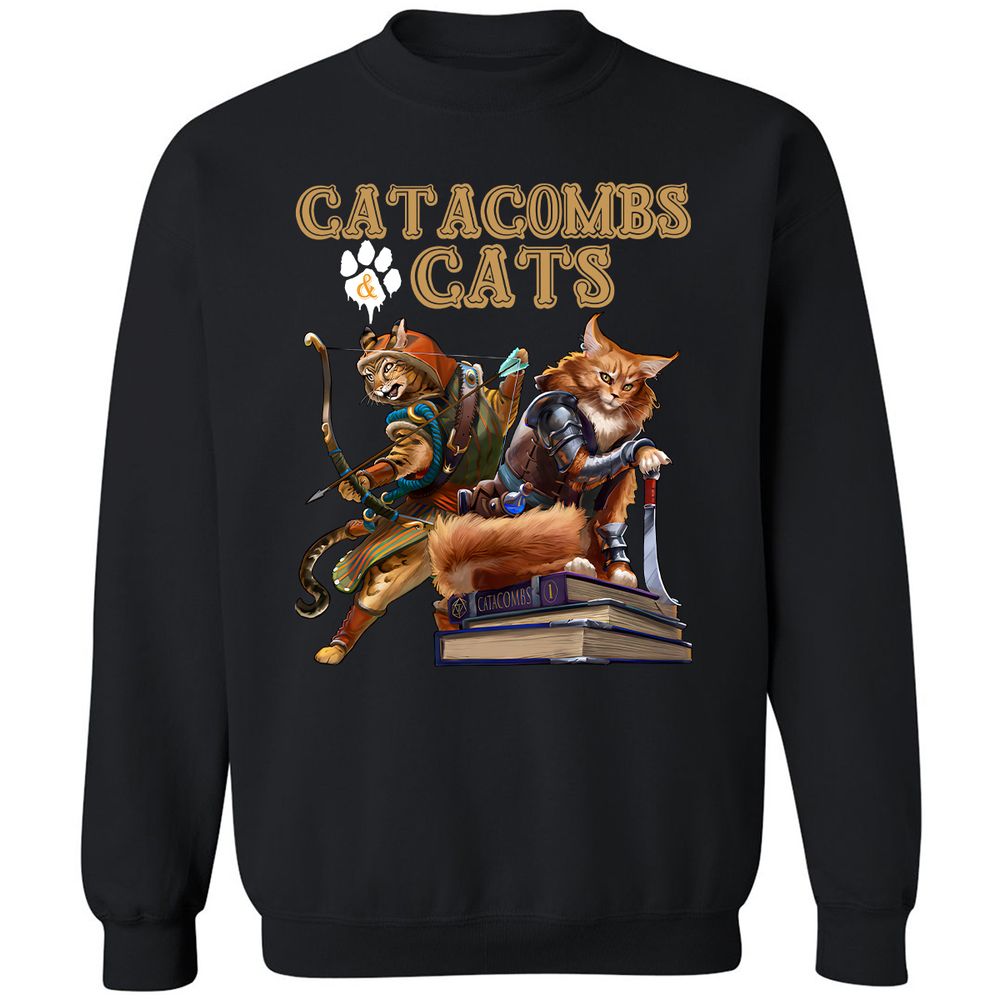 Catacombs & Cats Classic Unisex Sweatshirt - Black - 1