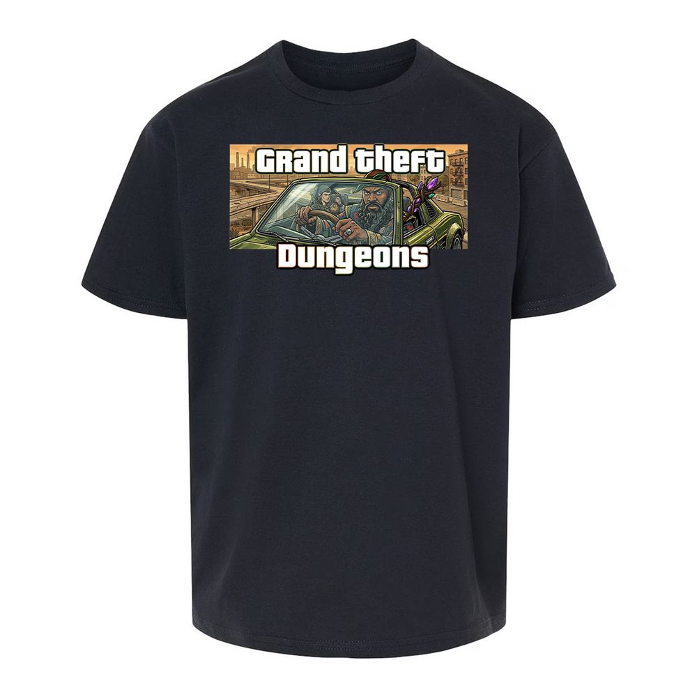 Grand Theft Dungeons Kids T-Shirt - Black - 1