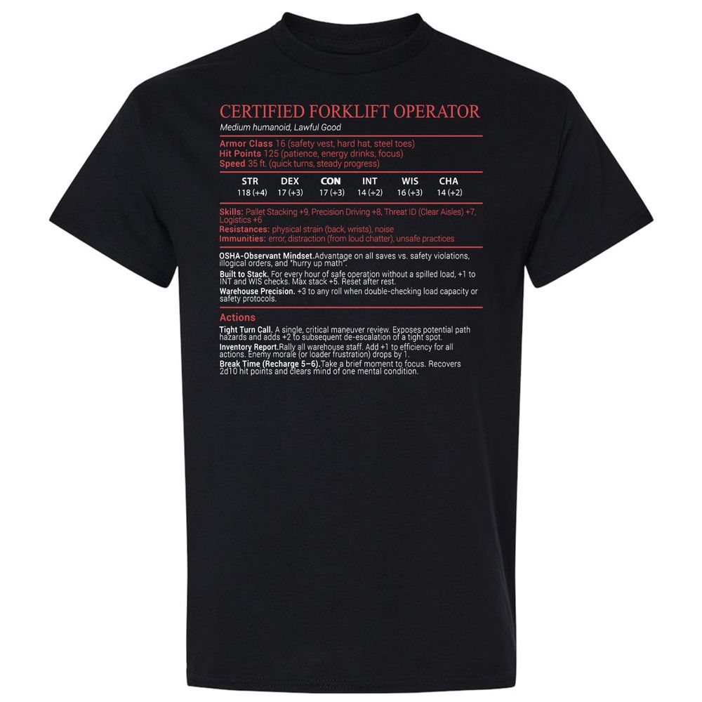Certified Forklift Operator Stats Block - Black - 1