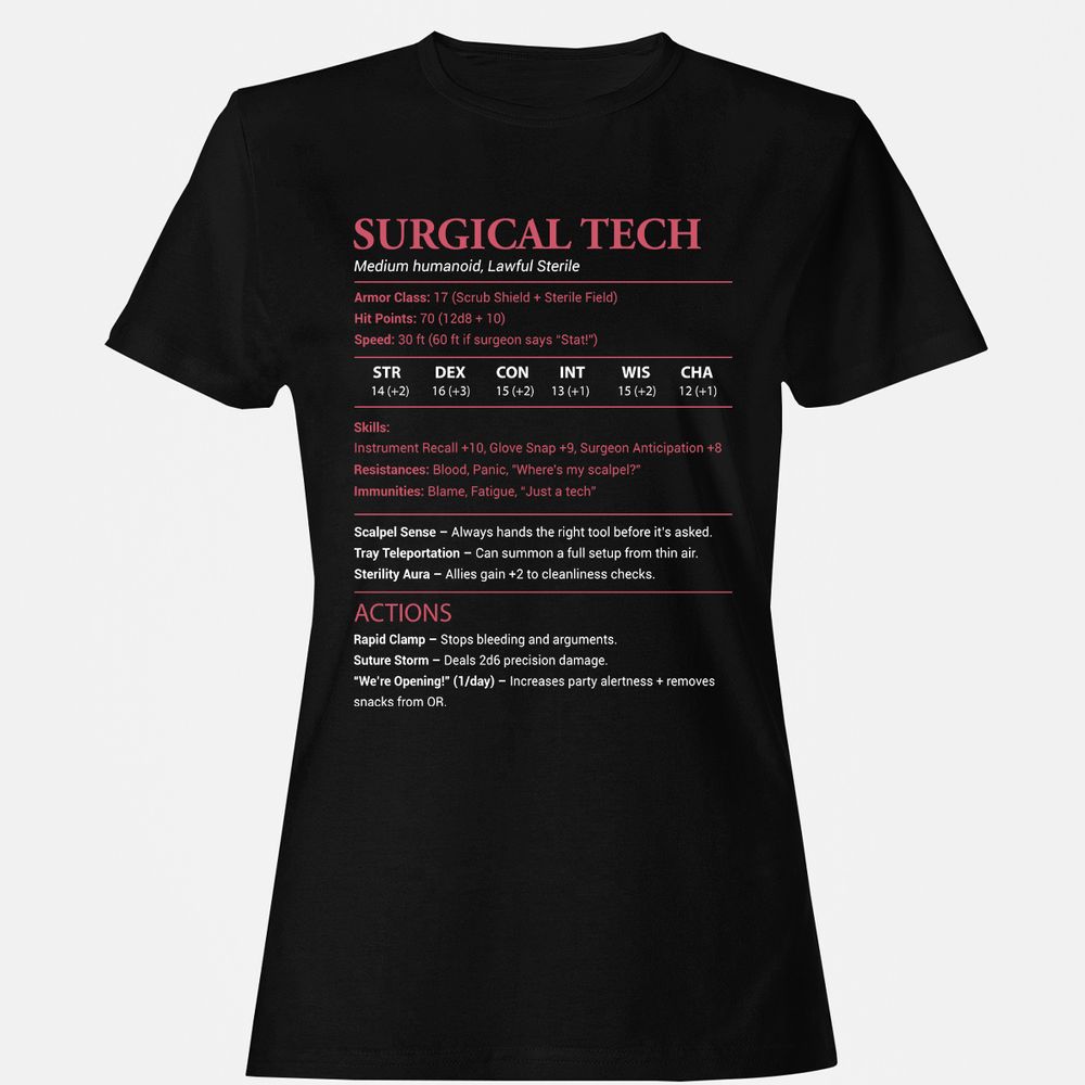 Surgical Tech Women's T-Shirt - Black - 1