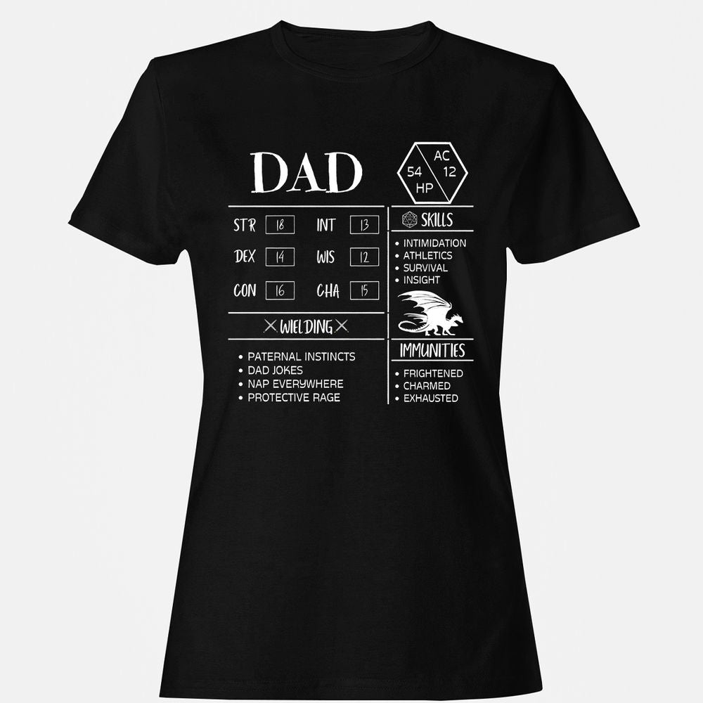 Dad Stats 2 Women's T-Shirt - Black - 1