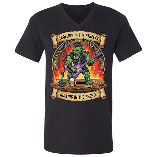 Trolling in the Streets Unisex V-Neck T-Shirt - Black - 1