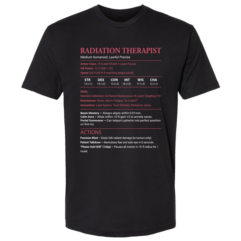 Radiation Therapist Premium Unisex T-Shirt - Black - 1
