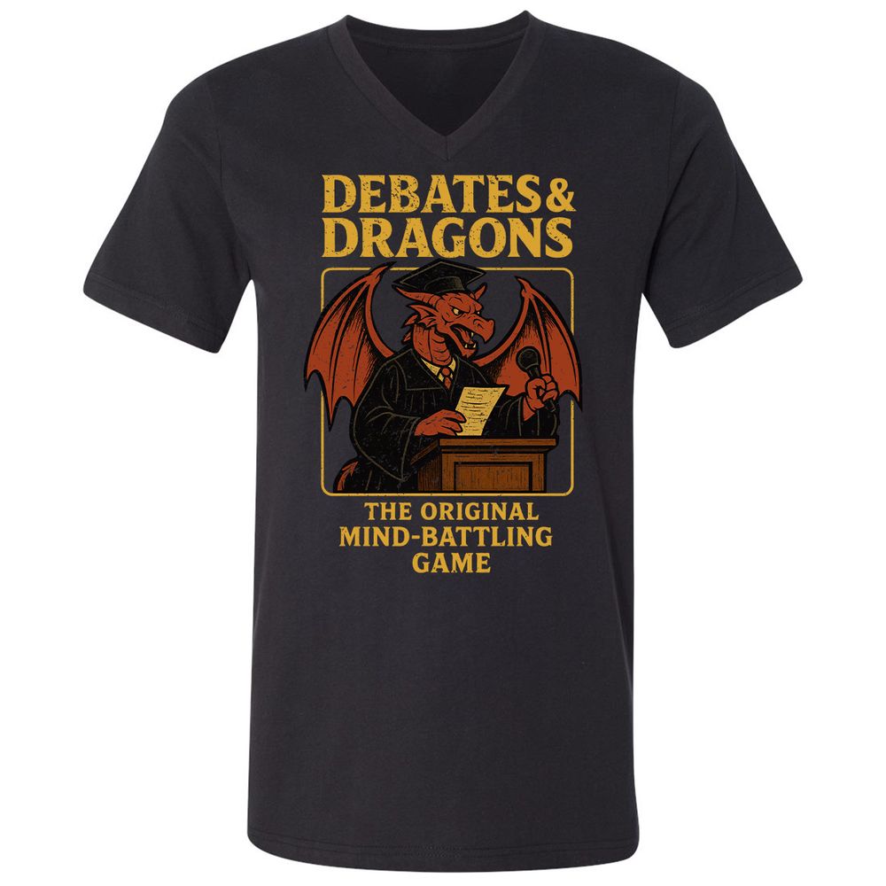 Debates & Dragons Unisex V-Neck T-Shirt - Black - 1