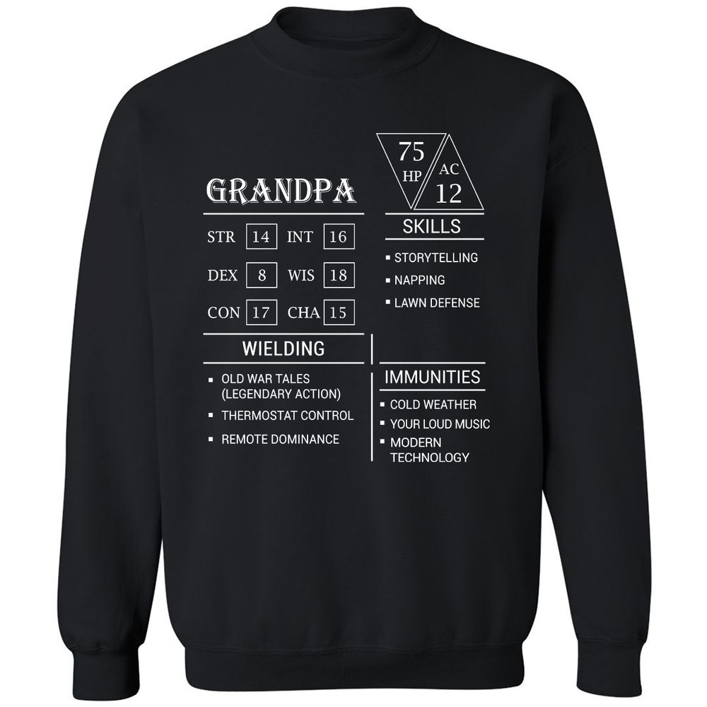 Grandpa Stats Classic Unisex Sweatshirt - Black - 1