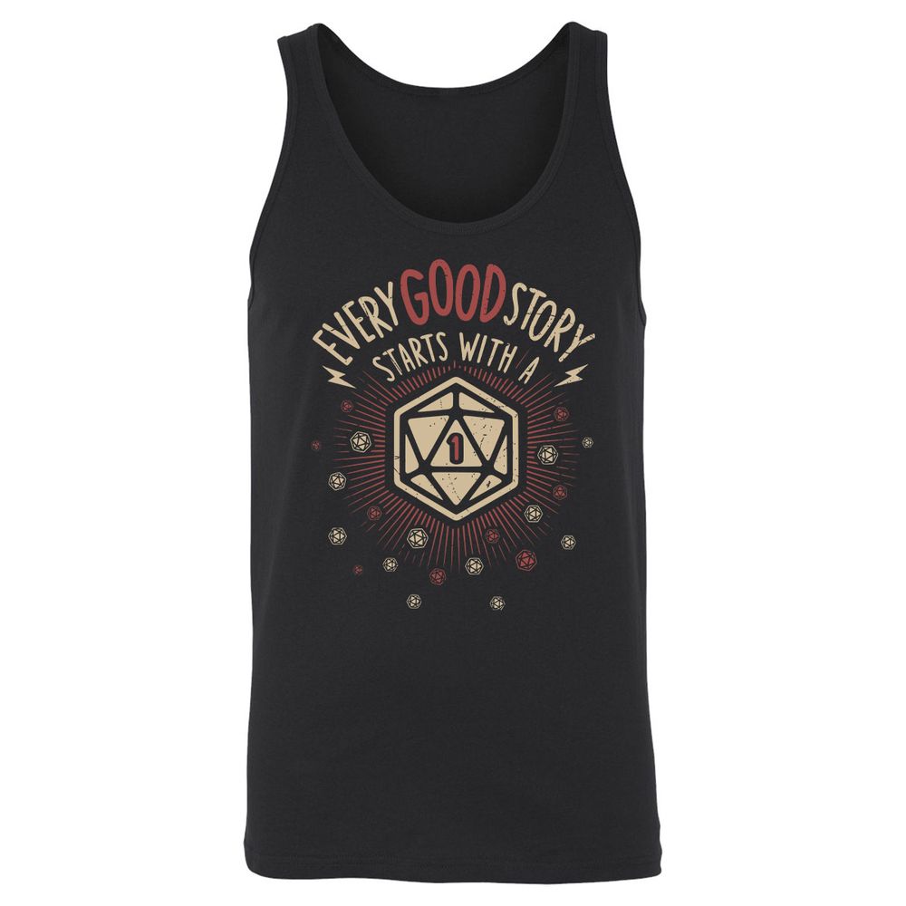 Good Story Starts With A 1 Unisex Jersey Tank - Black - 1