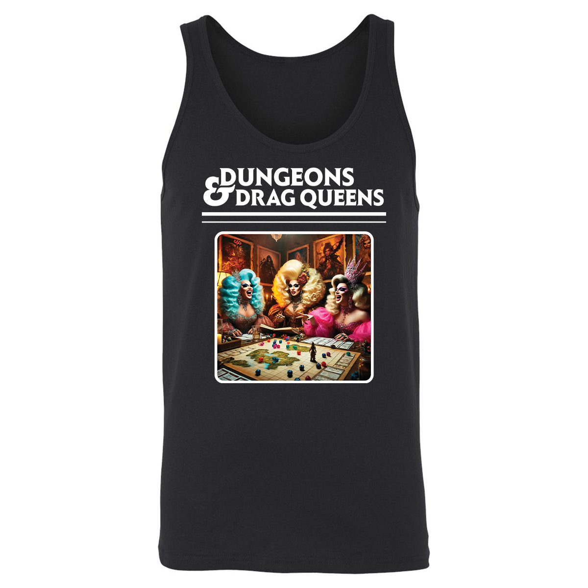 Dungeons & Drag Queens Unisex Jersey Tank - Black - 1