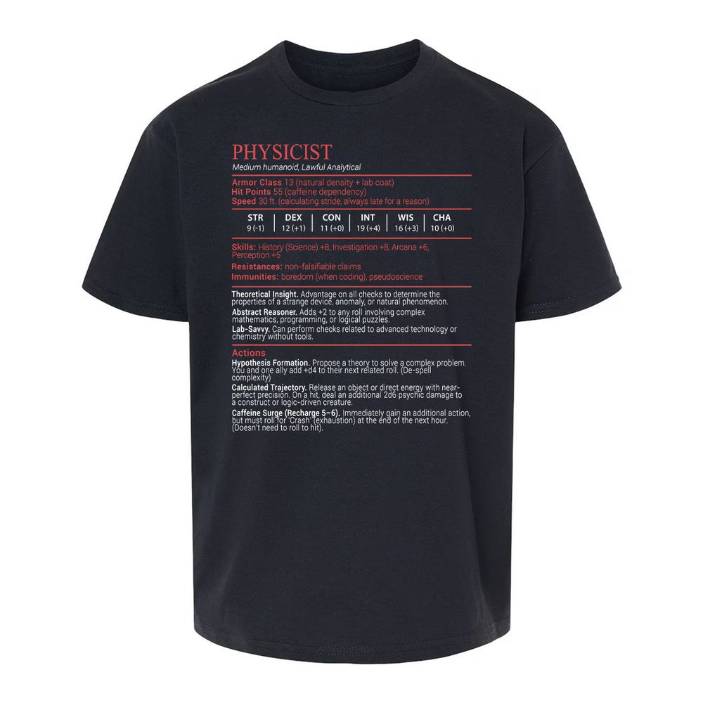 Physicist Stats Block - Black - 1