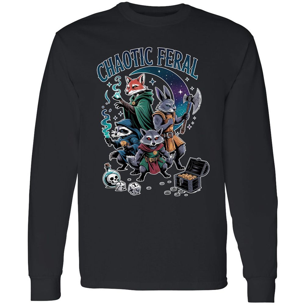 Chaotic Feral Long Sleeve T-Shirt - Black - 1