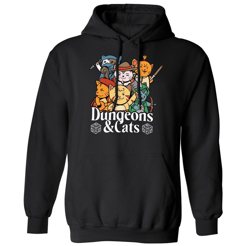 Dungeons & Cats Classic Unisex Hoodie - Black - 1