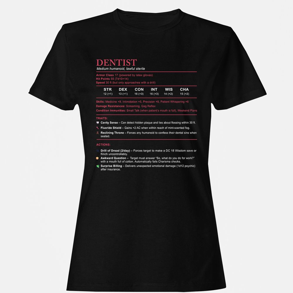 Dentist Stats Women's T-Shirt - Black - 1