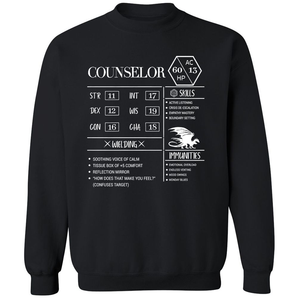 Counselor New Classic Unisex Sweatshirt - Black - 1