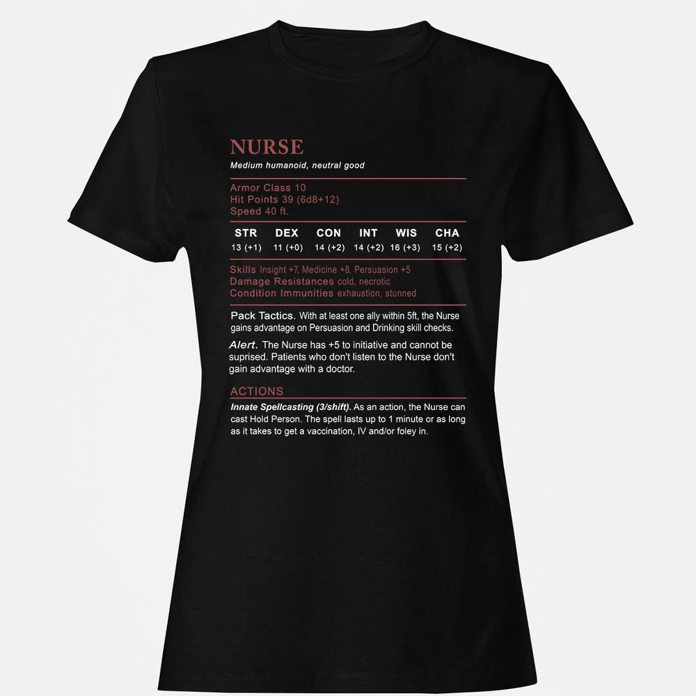 Nurse Stats 2 Women's T-Shirt - Black - 1