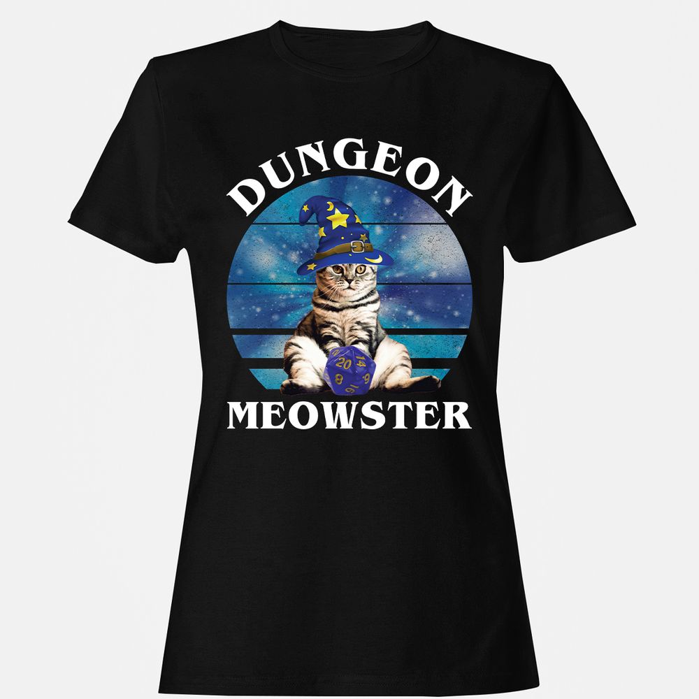 Dungeon Meowster Vintage Women's T-Shirt - Black - 1