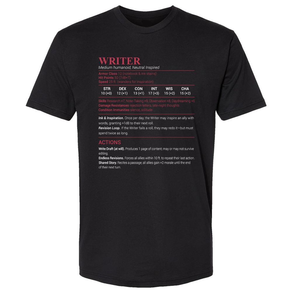 Writer Premium Unisex T-Shirt - Black - 1