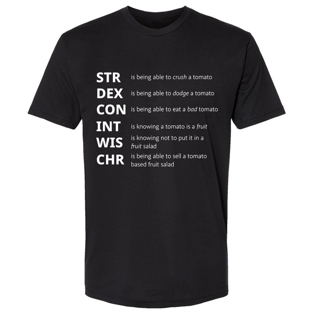 Tomato Stats – RPG Meme Edition - Black - 1