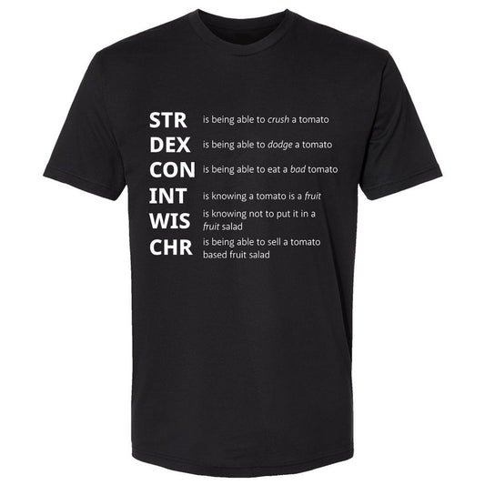 Tomato Stats – RPG Meme Edition - Black - 1