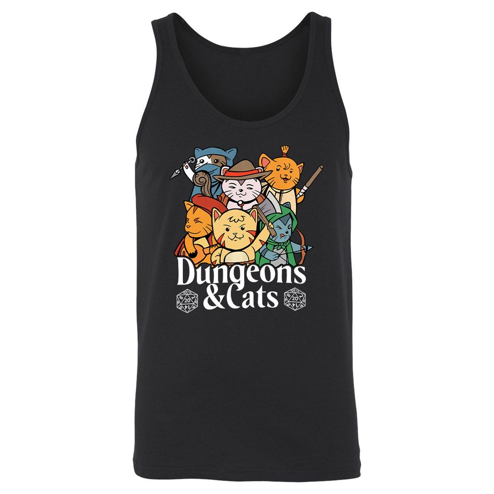 Dungeons & Cats Unisex Jersey Tank - Black - 1