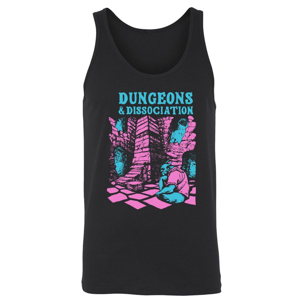 Dungeons And Dissociation Unisex Jersey Tank - Black - 1