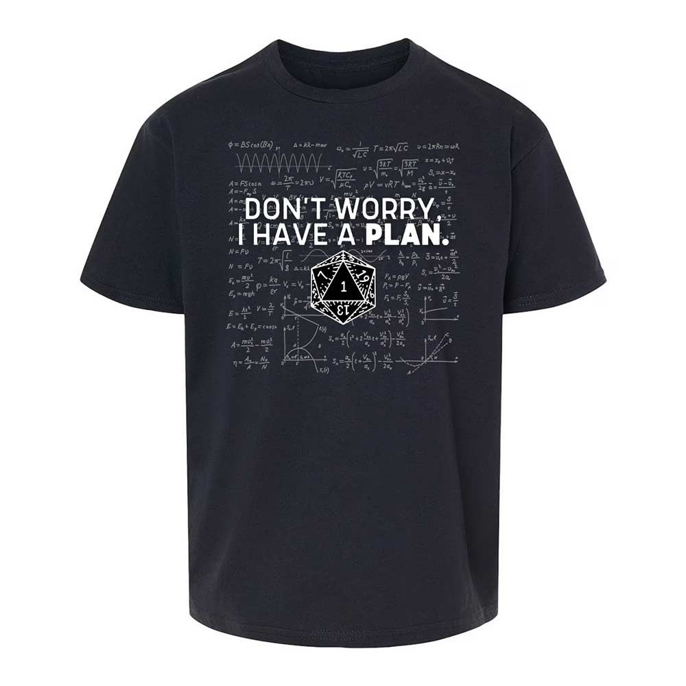 Dont Worry I Have A Plan Kids T-Shirt - Black - 1