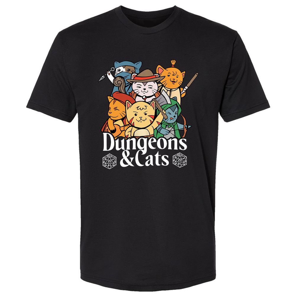 Dungeons & Cats Premium Unisex T-Shirt - Black - 1
