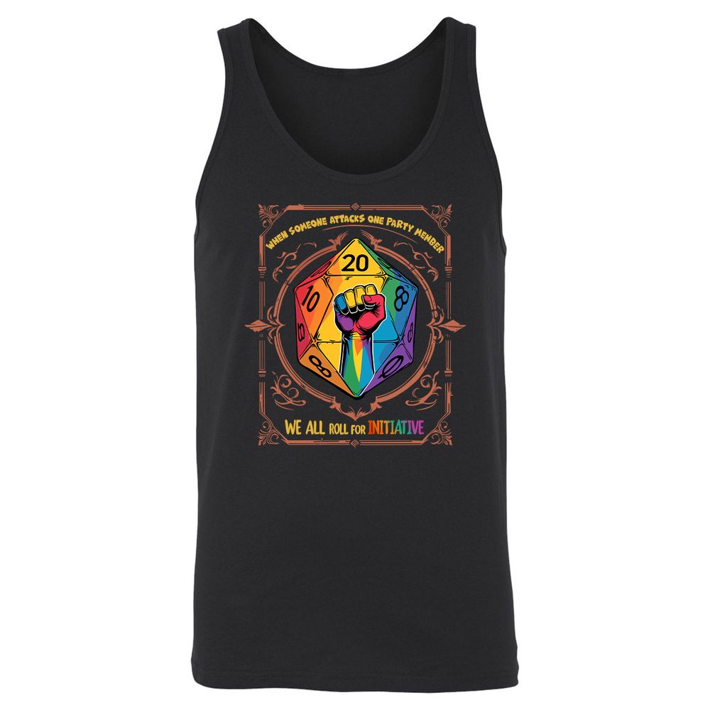 Roll For Initiative Unisex Jersey Tank - Black - 1