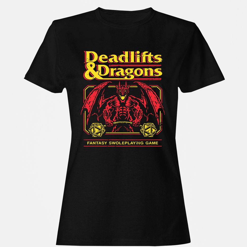 Deadlifts And Dragons Women's T-Shirt - Black - 1