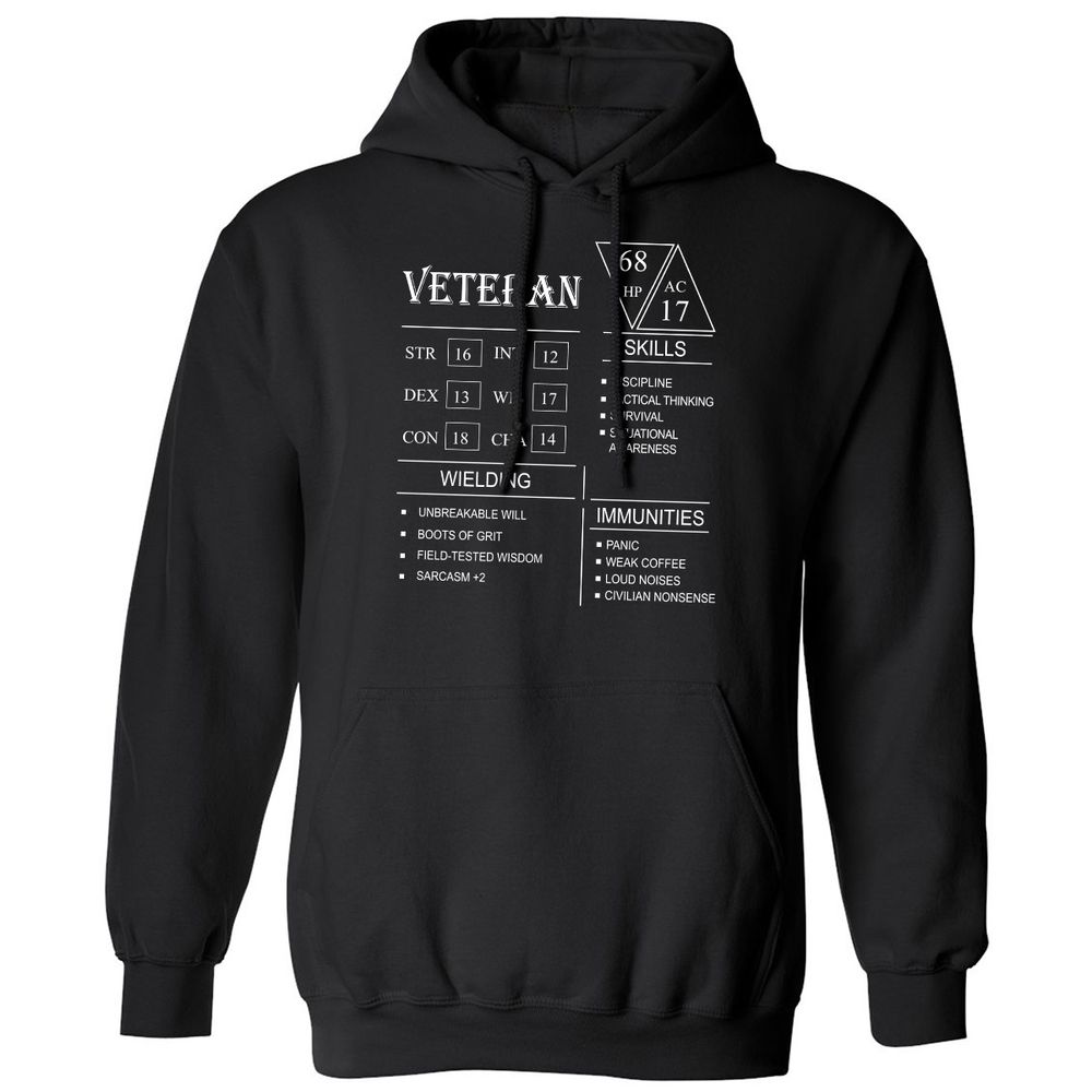 Veteran New Classic Unisex Hoodie - Black - 1