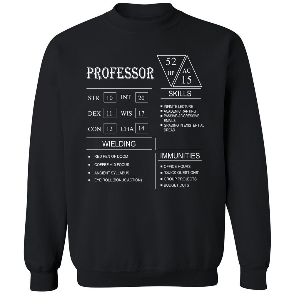 Professor New Classic Unisex Sweatshirt - Black - 1