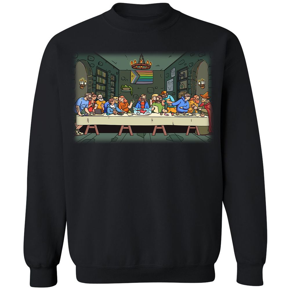 DnD Characters Pride Themed The Last Supper Shirt Classic Unisex Sweatshirt - Black - 1