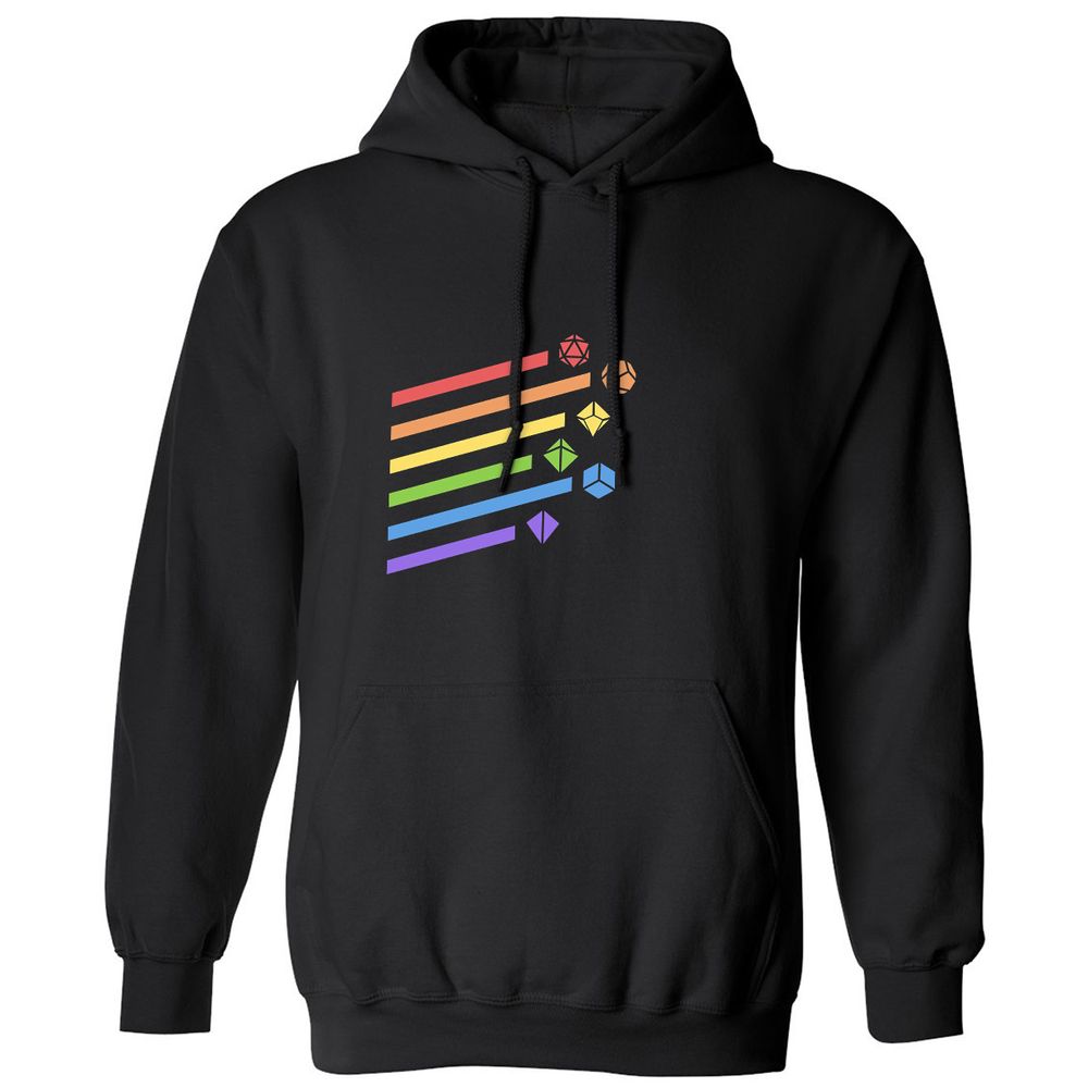 Rainbow Dice Set Classic Unisex Hoodie - Black - 1