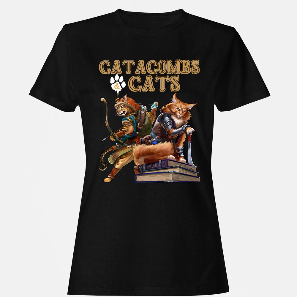 Catacombs & Cats Women's T-Shirt - Black - 1