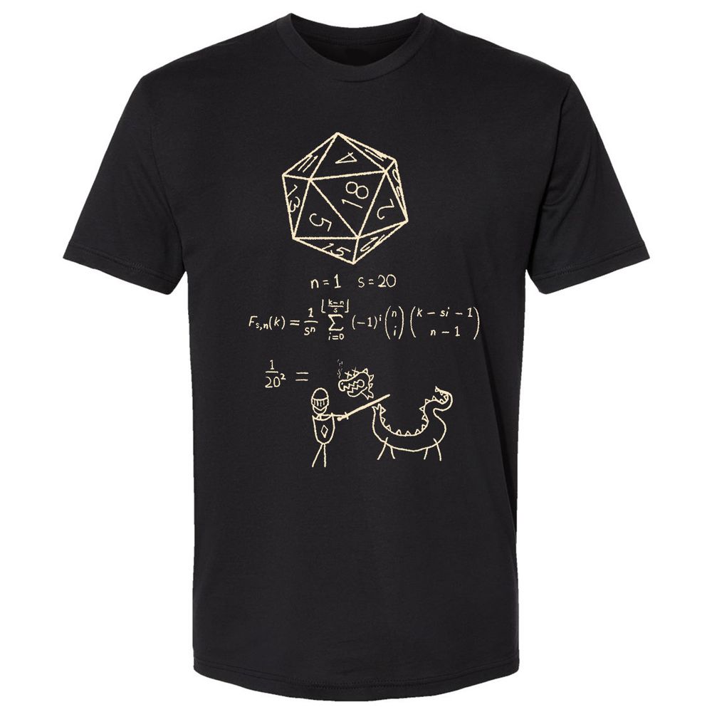 Science Of20 Sided Dice Premium Unisex T-Shirt - Black - 1