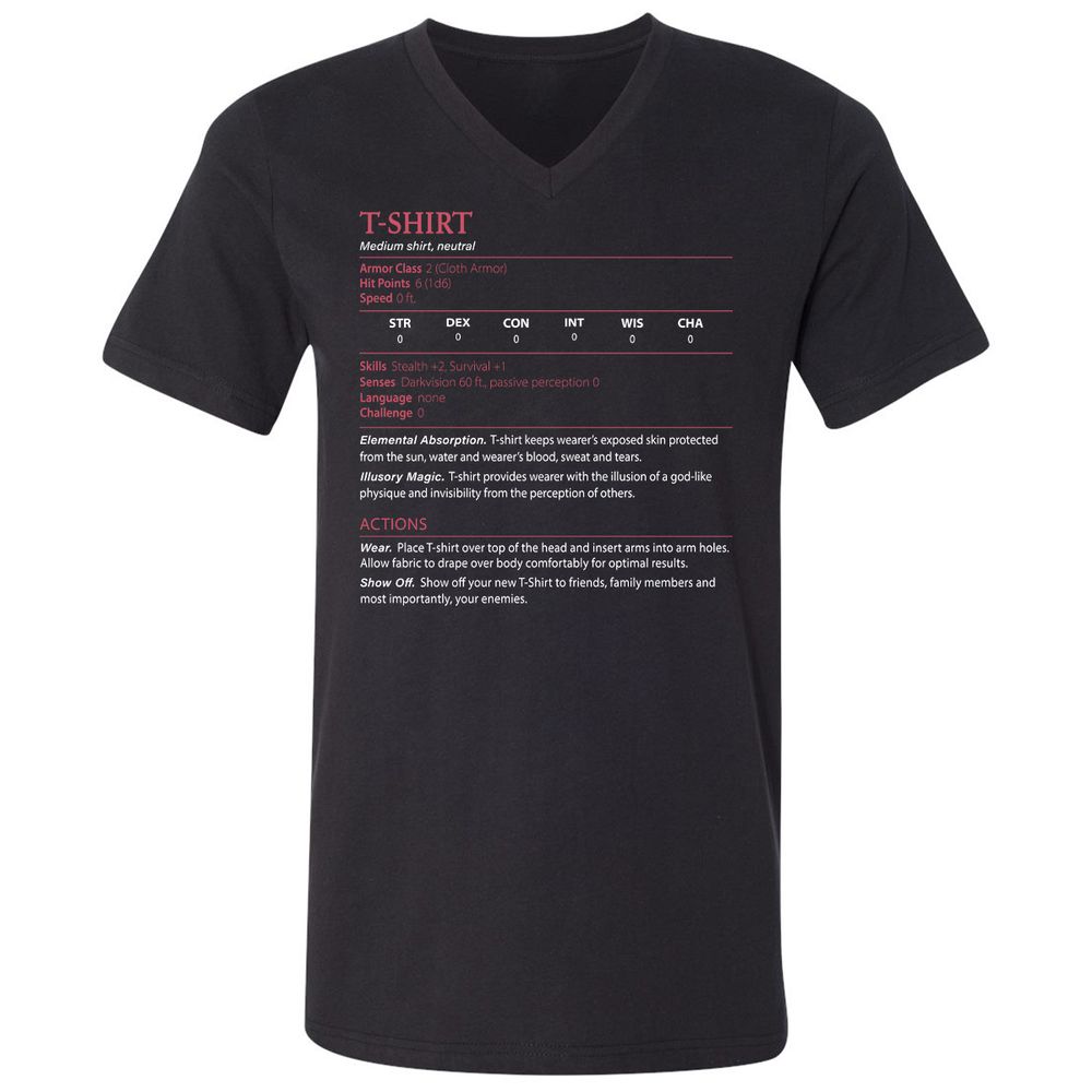 T-Shirt Unisex V-Neck T-Shirt - Black - 1