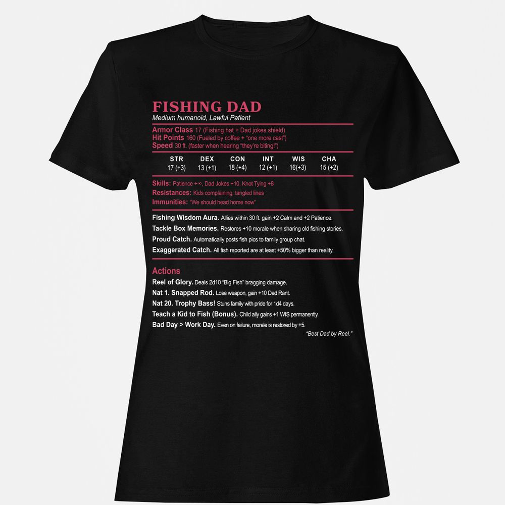 FISHING DAD Women's T-Shirt - Black - 1