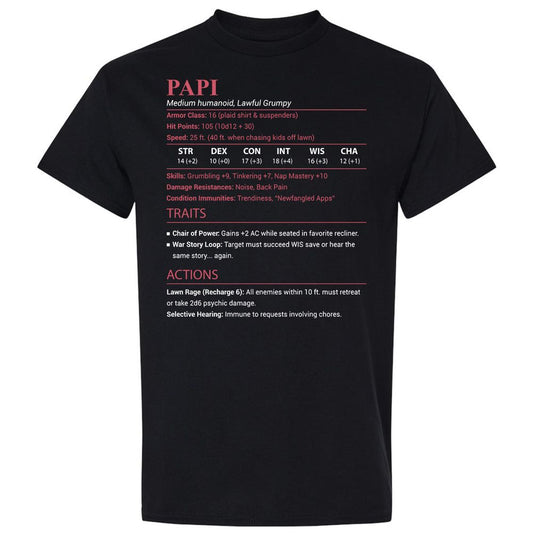 Papi Stats Classic Unisex T-Shirt - Black - 1
