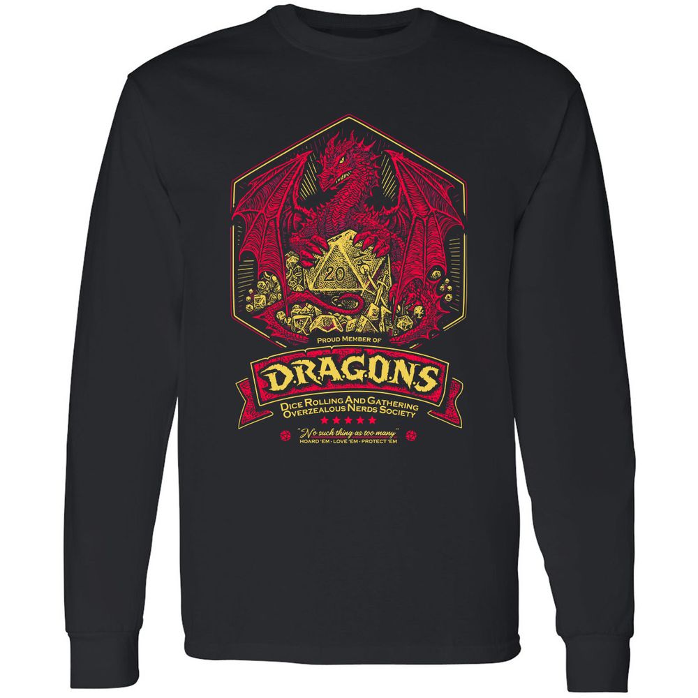 Fantasy Dragon With Dice - Black - 1