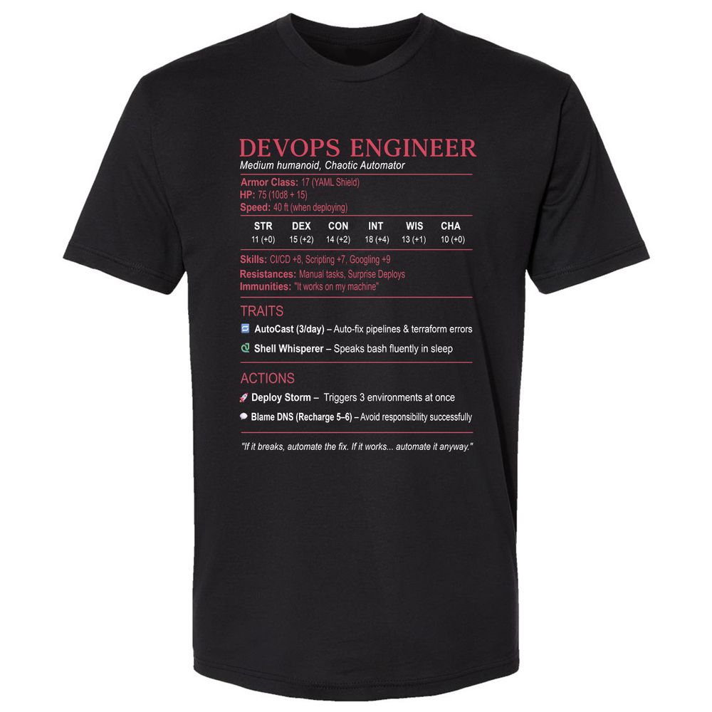 DevOps Engineer Stats Premium Unisex T-Shirt - Black - 1