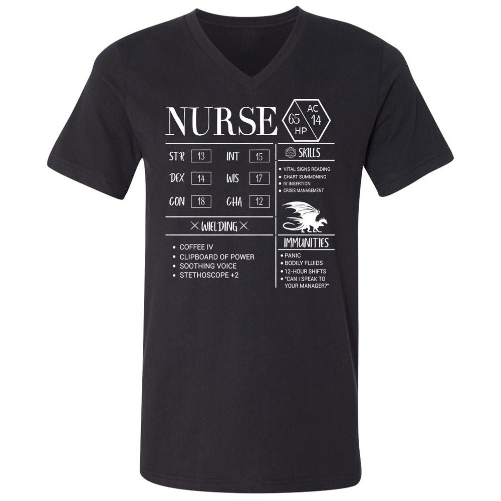 Nurse New Unisex V-Neck T-Shirt - Black - 1