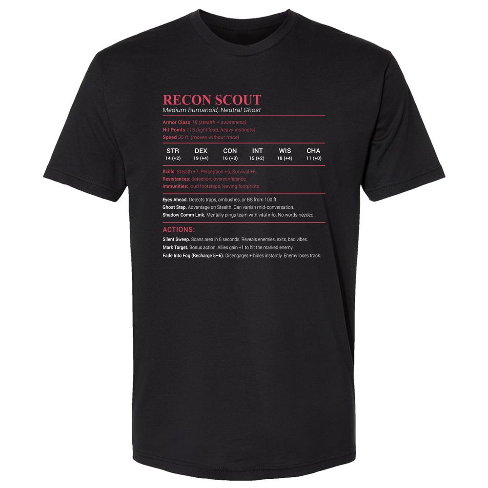 Recon Scout Premium Unisex T-Shirt - Black - 1