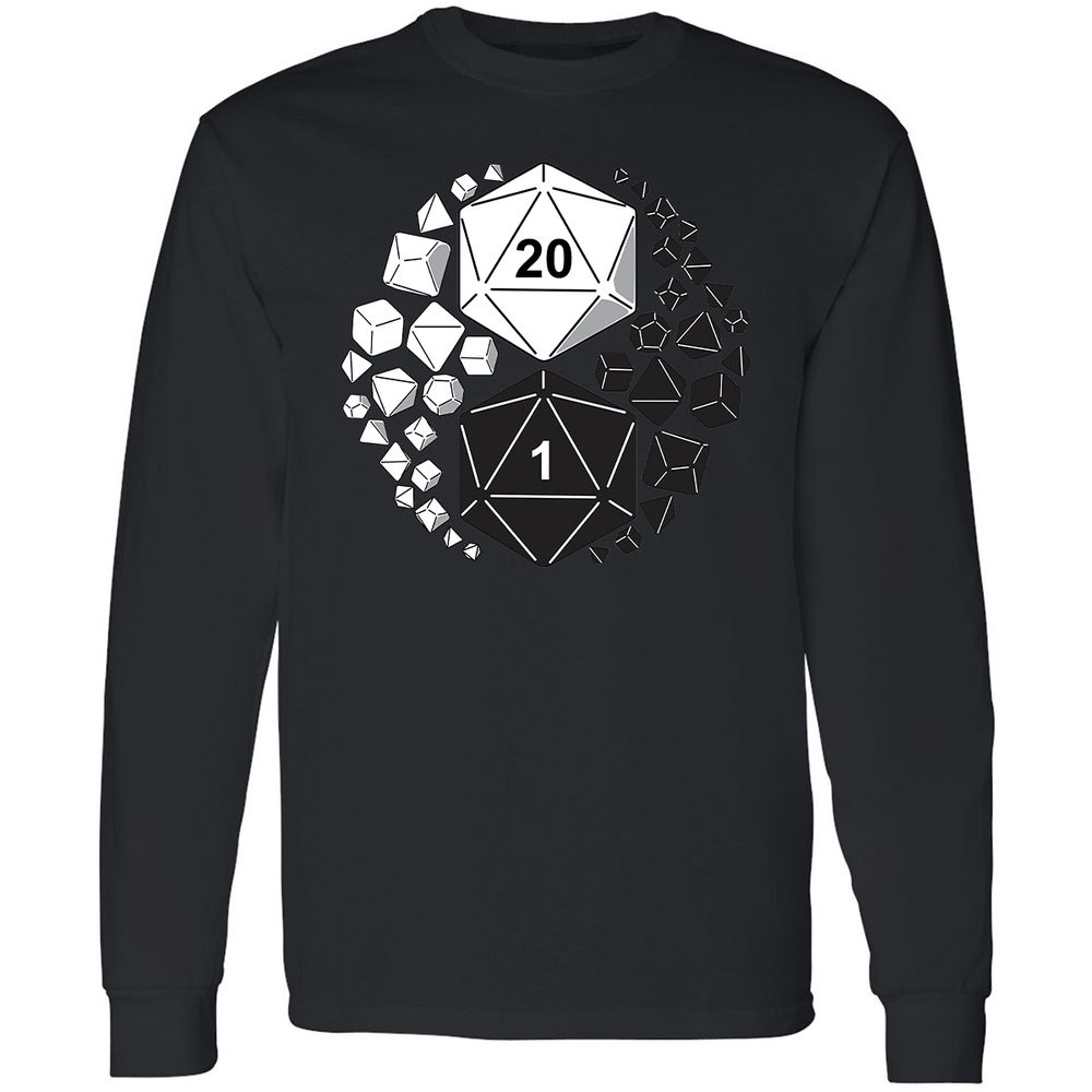 Gaming Yin Yang Long Sleeve T-Shirt - Black - 1