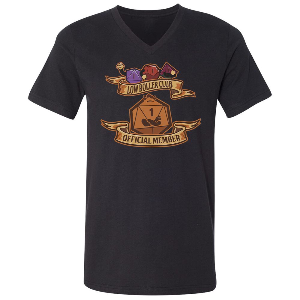 Low Roller Club Unisex V-Neck T-Shirt - Black - 1