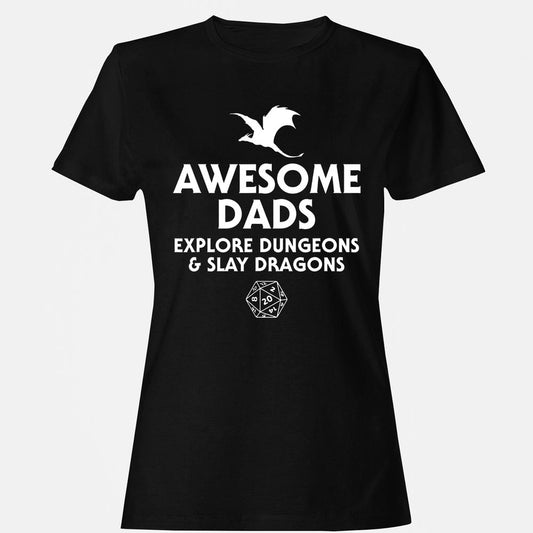 Awesome Dads Slay Dragons Women's T-Shirt - Black - 1